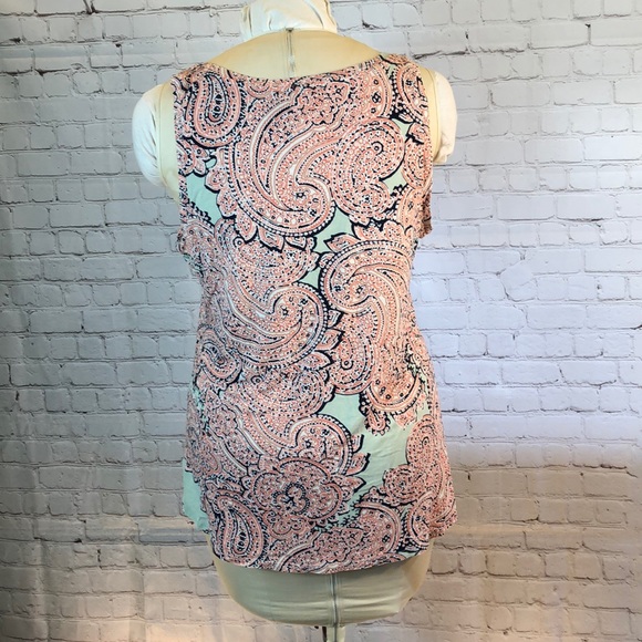 The Limited Top Peach Paisley Tank Sleeveless Large - Picture 3 of 6